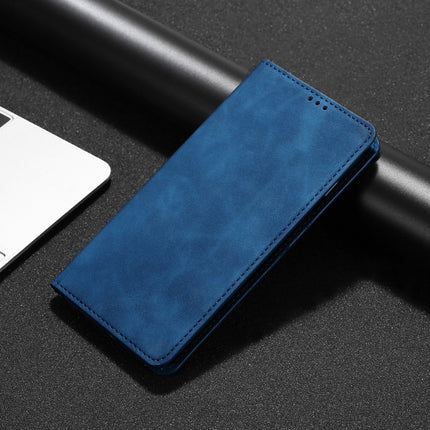 For Samaung Galaxy S22+ 5G Skin Feel Magnetic Horizontal Flip Leather Case with Holder & Card Slots(Blue)-garmade.com
