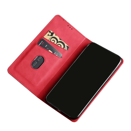 For Samaung Galaxy S22+ 5G Skin Feel Magnetic Horizontal Flip Leather Case with Holder & Card Slots(Red)-garmade.com
