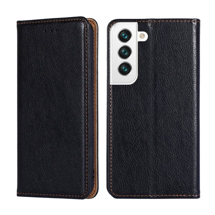 For Samaung Galaxy S22+ 5G Pure Color Magnetic Horizontal Flip Leather Case with Holder & Card Slot & Wallet(Black)-garmade.com