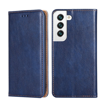 For Samaung Galaxy S22+ 5G Pure Color Magnetic Horizontal Flip Leather Case with Holder & Card Slot & Wallet(Blue)-garmade.com