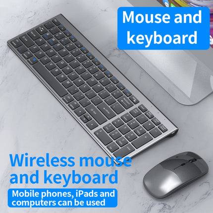 109 Three-mode Wireless Bluetooth Keyboard Mouse Set(Gun Black)-garmade.com