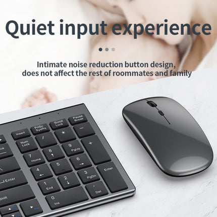 109 Three-mode Wireless Bluetooth Keyboard Mouse Set(Black)-garmade.com