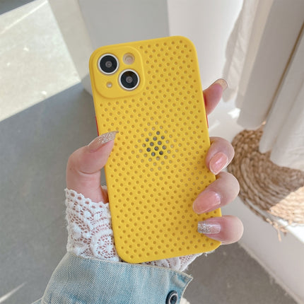 Shockproof Hollow Breathe Protective Case For iPhone 13 Pro(Yellow)-garmade.com