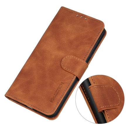 For Samsung Galaxy S22+ 5G KHAZNEH Retro Texture PU + TPU Horizontal Flip Leather Case with Holder & Card Slots & Wallet(Brown)-garmade.com