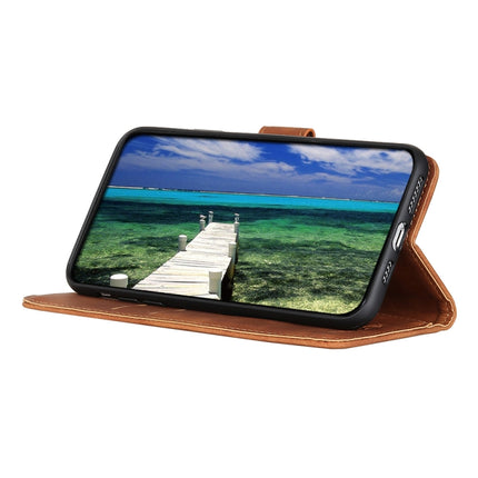 For Samsung Galaxy S22+ 5G KHAZNEH Retro Texture PU + TPU Horizontal Flip Leather Case with Holder & Card Slots & Wallet(Brown)-garmade.com