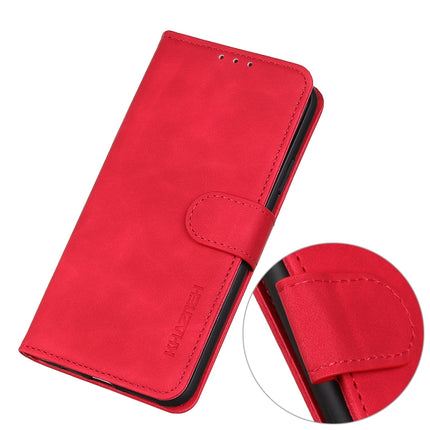 For Samsung Galaxy S22+ 5G KHAZNEH Retro Texture PU + TPU Horizontal Flip Leather Case with Holder & Card Slots & Wallet(Red)-garmade.com