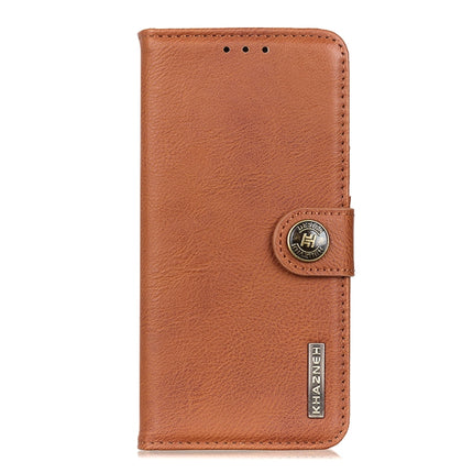 For Samsung Galaxy S22+ 5G KHAZNEH Cowhide Texture Horizontal Flip Leather Case with Holder & Card Slots & Wallet(Brown)-garmade.com