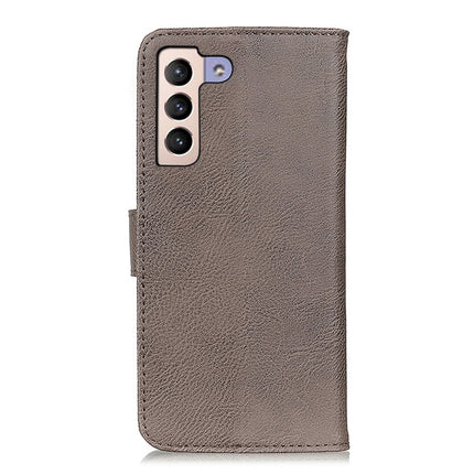 For Samsung Galaxy S22+ 5G KHAZNEH Cowhide Texture Horizontal Flip Leather Case with Holder & Card Slots & Wallet(Khaki)-garmade.com