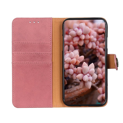 For Samsung Galaxy S22+ 5G KHAZNEH Cowhide Texture Horizontal Flip Leather Case with Holder & Card Slots & Wallet(Pink)-garmade.com