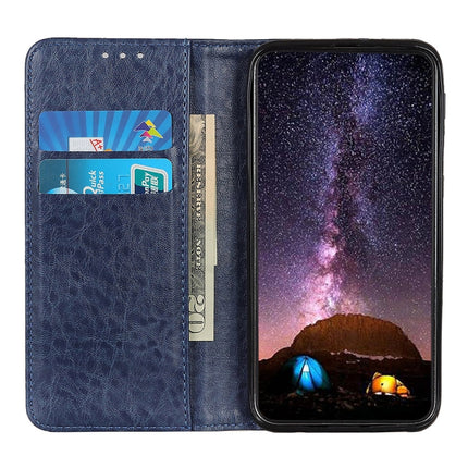For Samsung Galaxy S22+ 5G Magnetic Crazy Horse Texture Horizontal Flip Leather Case with Holder & Card Slots & Wallet(Blue)-garmade.com