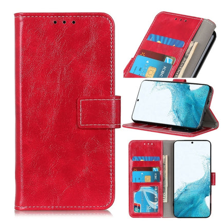 For Samsung Galaxy S22+ 5G Retro Crazy Horse Texture Horizontal Flip Leather Case with Holder & Card Slots & Photo Frame & Wallet(Red)-garmade.com