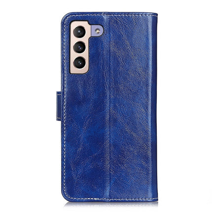 For Samsung Galaxy S22+ 5G Retro Crazy Horse Texture Horizontal Flip Leather Case with Holder & Card Slots & Photo Frame & Wallet(Blue)-garmade.com