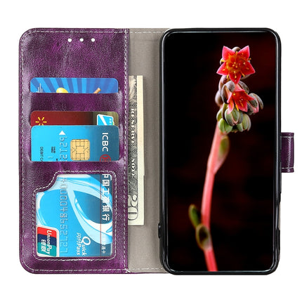 For Samsung Galaxy S22+ 5G Retro Crazy Horse Texture Horizontal Flip Leather Case with Holder & Card Slots & Photo Frame & Wallet(Purple)-garmade.com