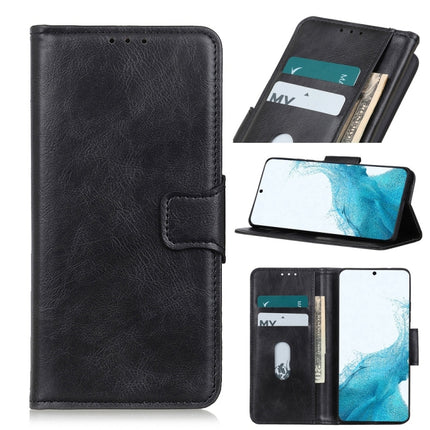 For Samsung Galaxy S22+ 5G Mirren Crazy Horse Texture Horizontal Flip Leather Case with Holder & Card Slots & Wallet(Black)-garmade.com