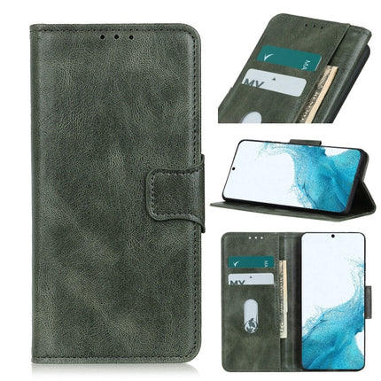 For Samsung Galaxy S22+ 5G Mirren Crazy Horse Texture Horizontal Flip Leather Case with Holder & Card Slots & Wallet(Dark Green)-garmade.com