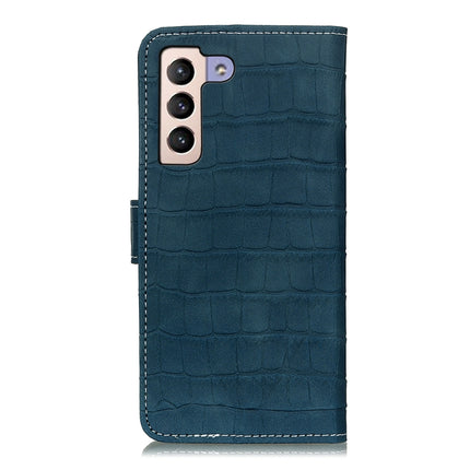 For Samsung Galaxy S22+ 5G Magnetic Crocodile Texture Horizontal Flip Leather Case with Holder & Card Slots & Wallet(Green)-garmade.com