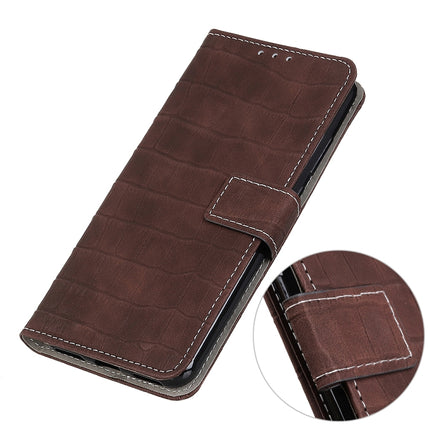 For Samsung Galaxy S22+ 5G Magnetic Crocodile Texture Horizontal Flip Leather Case with Holder & Card Slots & Wallet(Brown)-garmade.com