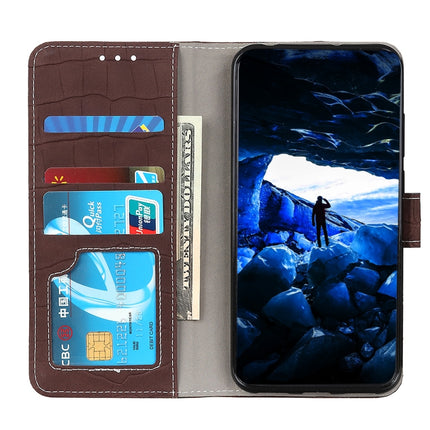 For Samsung Galaxy S22+ 5G Magnetic Crocodile Texture Horizontal Flip Leather Case with Holder & Card Slots & Wallet(Brown)-garmade.com