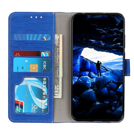 For Samsung Galaxy S22+ 5G Magnetic Crocodile Texture Horizontal Flip Leather Case with Holder & Card Slots & Wallet(Blue)-garmade.com