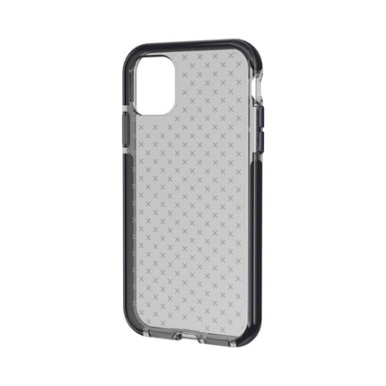 For iPhone 11 Grid Pattern Shockproof Transparent TPU Protective Case(Black)-garmade.com