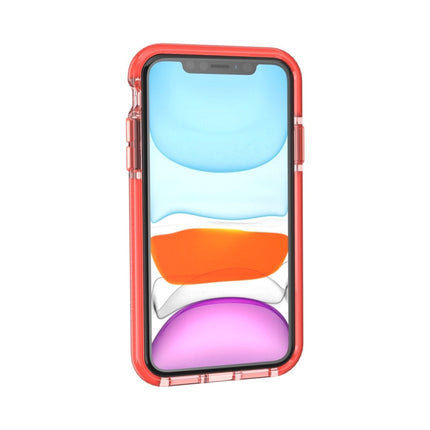 For iPhone 11 Grid Pattern Shockproof Transparent TPU Protective Case(Orange)-garmade.com