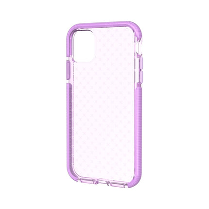 For iPhone 11 Grid Pattern Shockproof Transparent TPU Protective Case(Purple)-garmade.com