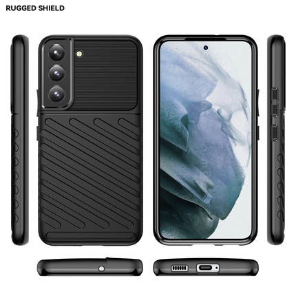 For Samsung Galaxy S22 5G Thunderbolt Shockproof TPU Protective Soft Case(Black)-garmade.com
