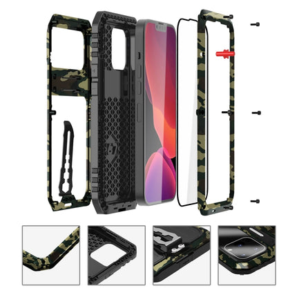 Armor Shockproof Splash-proof Dust-proof Phone Case with Holder For iPhone 13 Pro(Camouflage)-garmade.com