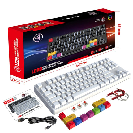HXSJ L600 87 Keys USB-C / Type-C Wired Red Shaft Mechanical Keyboard with Cool Backlight(White)-garmade.com