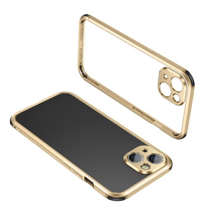 Four Corners Shockproof Metal Frame Phone Case For iPhone 13 mini(Gold)-garmade.com