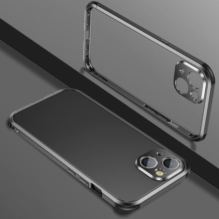 Four Corners Shockproof Metal Frame Phone Case For iPhone 13 mini(Black)-garmade.com