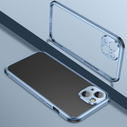 Four Corners Shockproof Metal Frame Phone Case For iPhone 13 mini(Sierra Blue)-garmade.com