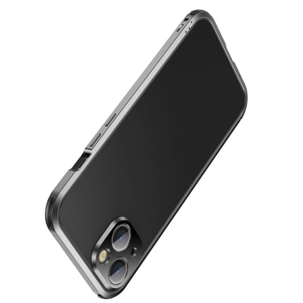 Four Corners Shockproof Metal Frame Phone Case For iPhone 13 mini(Pink)-garmade.com