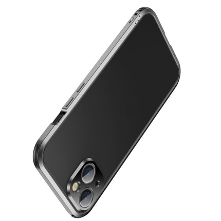 Four Corners Shockproof Metal Frame Phone Case For iPhone 13 mini(Black)-garmade.com