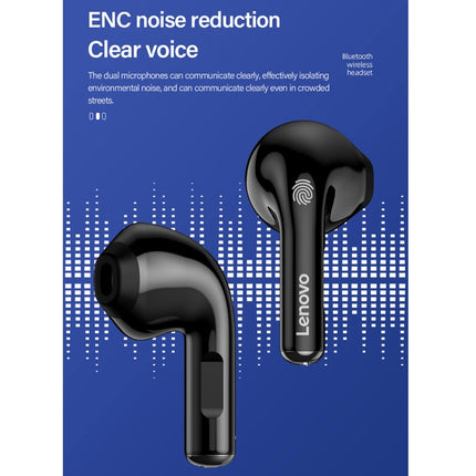 Lenovo LP12 Bluetooth 5.0 ENC Noise Reduction Wireless Bluetooth Earphone(Black)-garmade.com