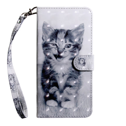 For Samaung Galaxy S22 5G 3D Painted Pattern Horizontal Flip Leather Phone Case with Holder & Lanyard(Smile Cat)-garmade.com