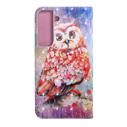 For Samaung Galaxy S22 5G 3D Painted Pattern Horizontal Flip Leather Phone Case with Holder & Lanyard(Color Owl)-garmade.com