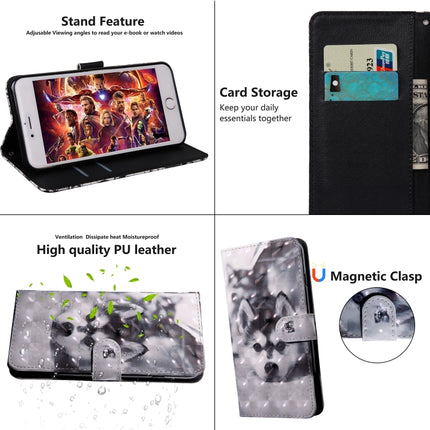 For Samaung Galaxy S22+ 5G 3D Painted Pattern Horizontal Flip Leather Phone Case with Holder & Lanyard(Husky)-garmade.com