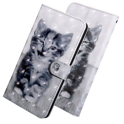 For Samaung Galaxy S22+ 5G 3D Painted Pattern Horizontal Flip Leather Phone Case with Holder & Lanyard(Smile Cat)-garmade.com