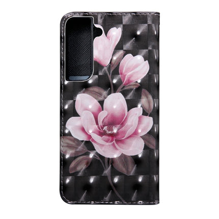 For Samaung Galaxy S22+ 5G 3D Painted Pattern Horizontal Flip Leather Phone Case with Holder & Lanyard(Pink Flower)-garmade.com