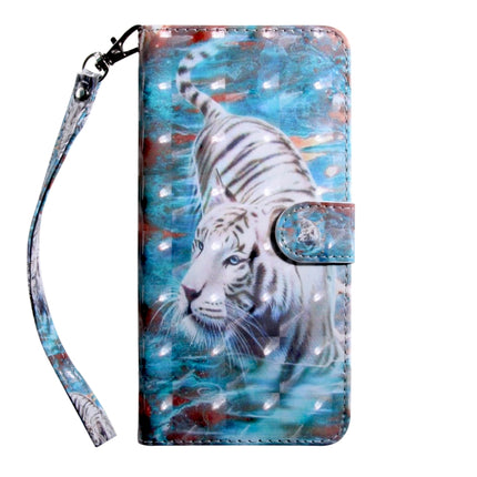 For Samaung Galaxy S22+ 5G 3D Painted Pattern Horizontal Flip Leather Phone Case with Holder & Lanyard(Tiger)-garmade.com
