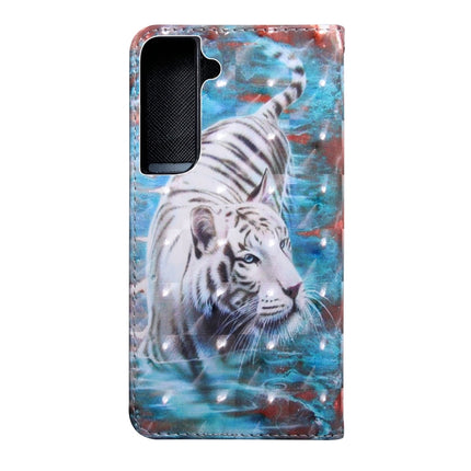 For Samaung Galaxy S22+ 5G 3D Painted Pattern Horizontal Flip Leather Phone Case with Holder & Lanyard(Tiger)-garmade.com