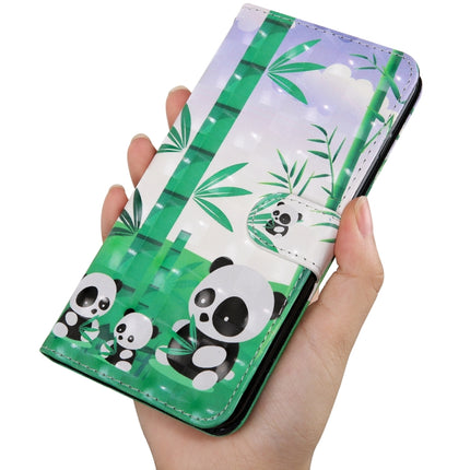 For Samaung Galaxy S22+ 5G 3D Painted Pattern Horizontal Flip Leather Phone Case with Holder & Lanyard(Bamboo Panda)-garmade.com