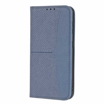 For Samaung Galaxy S22+ 5G Woven Texture Stitching Magnetic Horizontal Flip PU Leather Phone Case(Grey)-garmade.com
