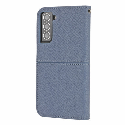 For Samaung Galaxy S22+ 5G Woven Texture Stitching Magnetic Horizontal Flip PU Leather Phone Case(Grey)-garmade.com