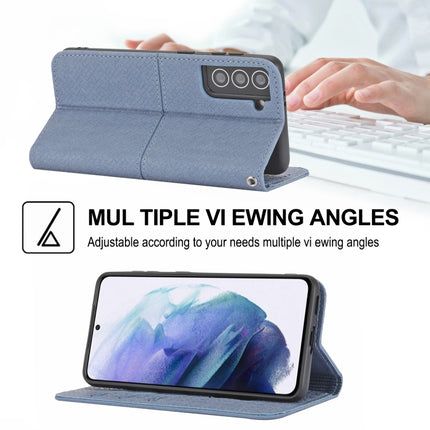 For Samaung Galaxy S22+ 5G Woven Texture Stitching Magnetic Horizontal Flip PU Leather Phone Case(Grey)-garmade.com