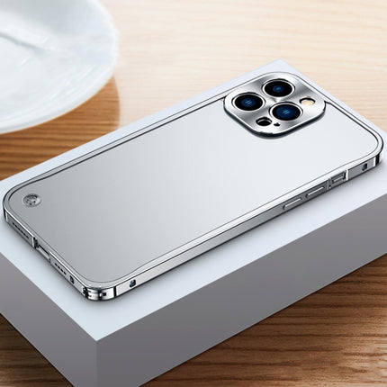 Metal Frame Frosted PC Shockproof Phone Case For iPhone 13 mini(Silver)-garmade.com