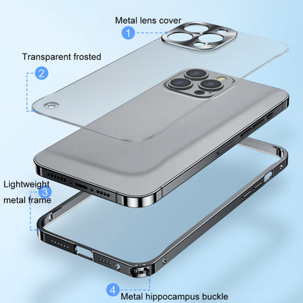 Metal Frame Frosted PC Shockproof Phone Case For iPhone 13 mini(Silver)-garmade.com