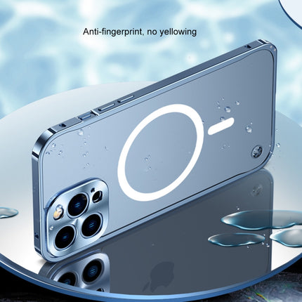 Metal Frame Frosted PC Shockproof Magsafe Case For iPhone 13(Ocean Blue)-garmade.com