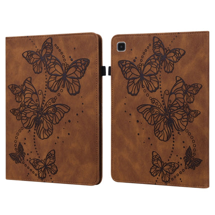 For Samsung Galaxy Tab A7 Lite T220/T225 Embossed Butterfly Pattern Horizontal Flip Leather Tablet Case(Brown)-garmade.com